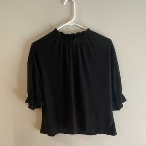 Madewell black short sleeve high neck shirt